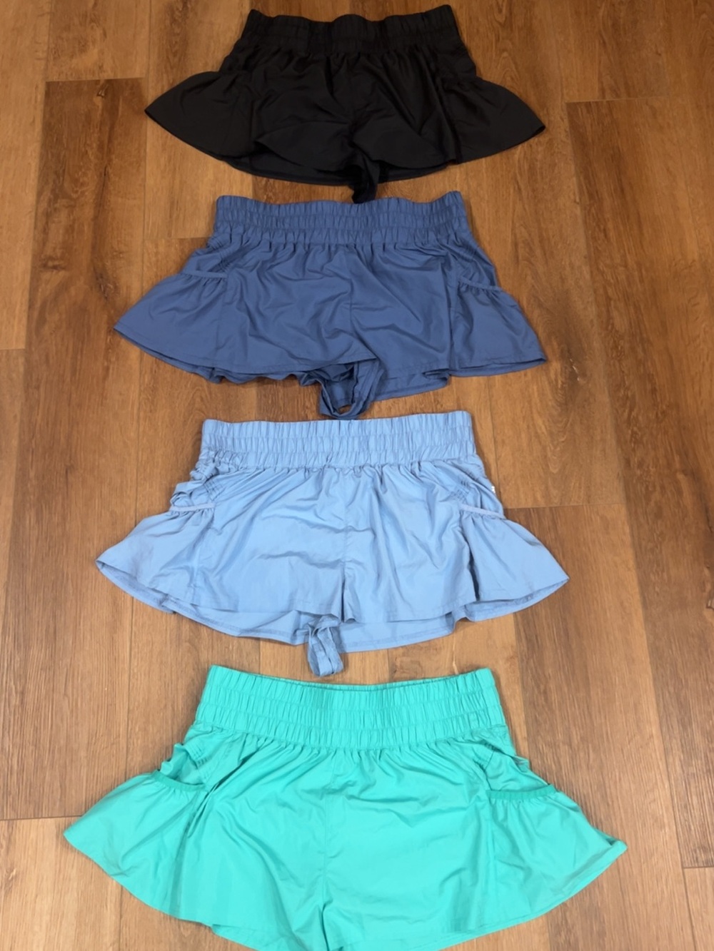 Free People Women's Shorts Bundle - Black, Navy, Light Blue, Teal